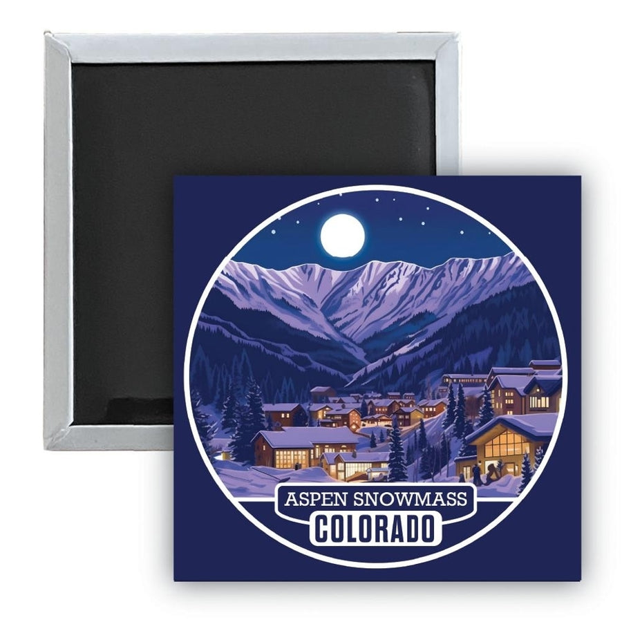 Aspen Snowmass Colorado B Souvenir 2.5 x 2.5-Inch Durable and Vibrant Decor Fridge Magnet Image 1
