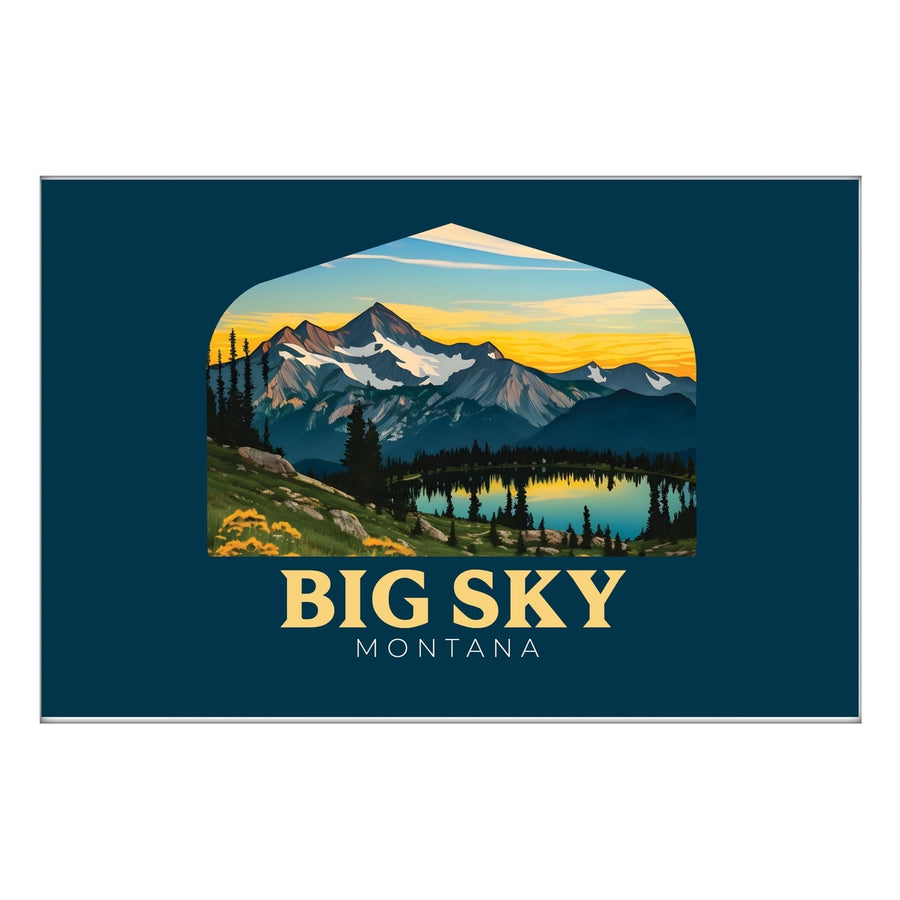 Big Sky Montana Mountain and Lake Souvenir 2x3-Inch Durable and Vibrant Decor Fridge Magnet Image 1