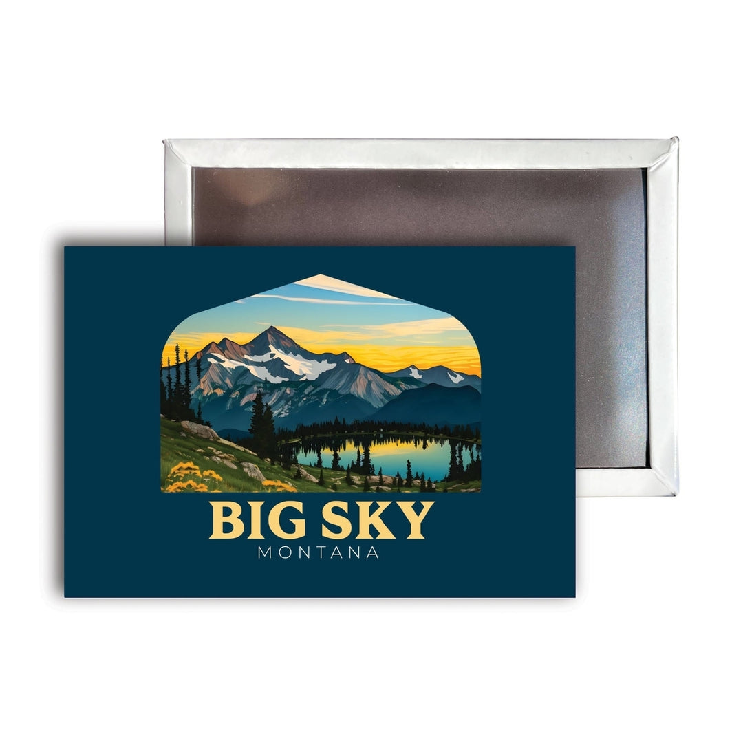 Big Sky Montana Mountain and Lake Souvenir Durable and Vibrant Decor Fridge Magnet 2.5"X3.5" Image 1