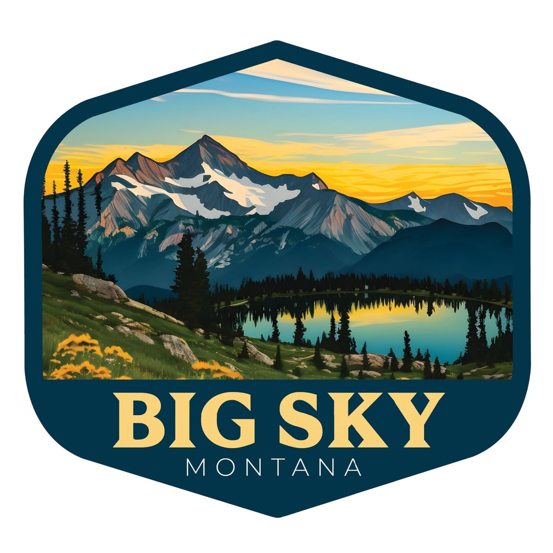 Big Sky Montana Mountain and Lake Exclusive Destination Fridge Decor Magnet Image 1