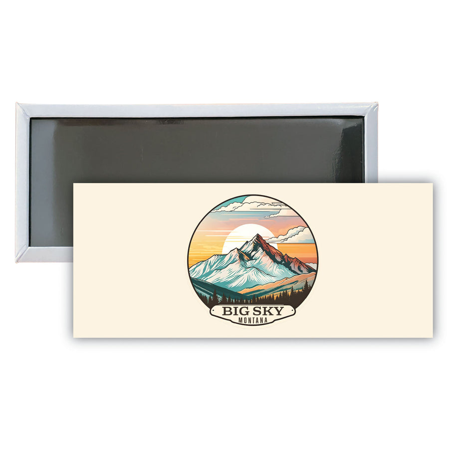 Big Sky Montana mountain Sunset Souvenir Durable and Vibrant Decor Fridge Magnet 4.75 x 2 Inch Image 1