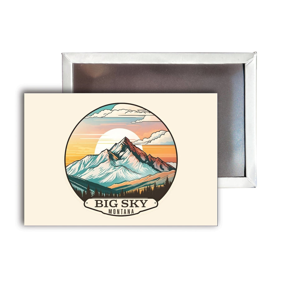 Big Sky Montana mountain Sunset Souvenir Durable and Vibrant Decor Fridge Magnet 2.5"X3.5" Image 1