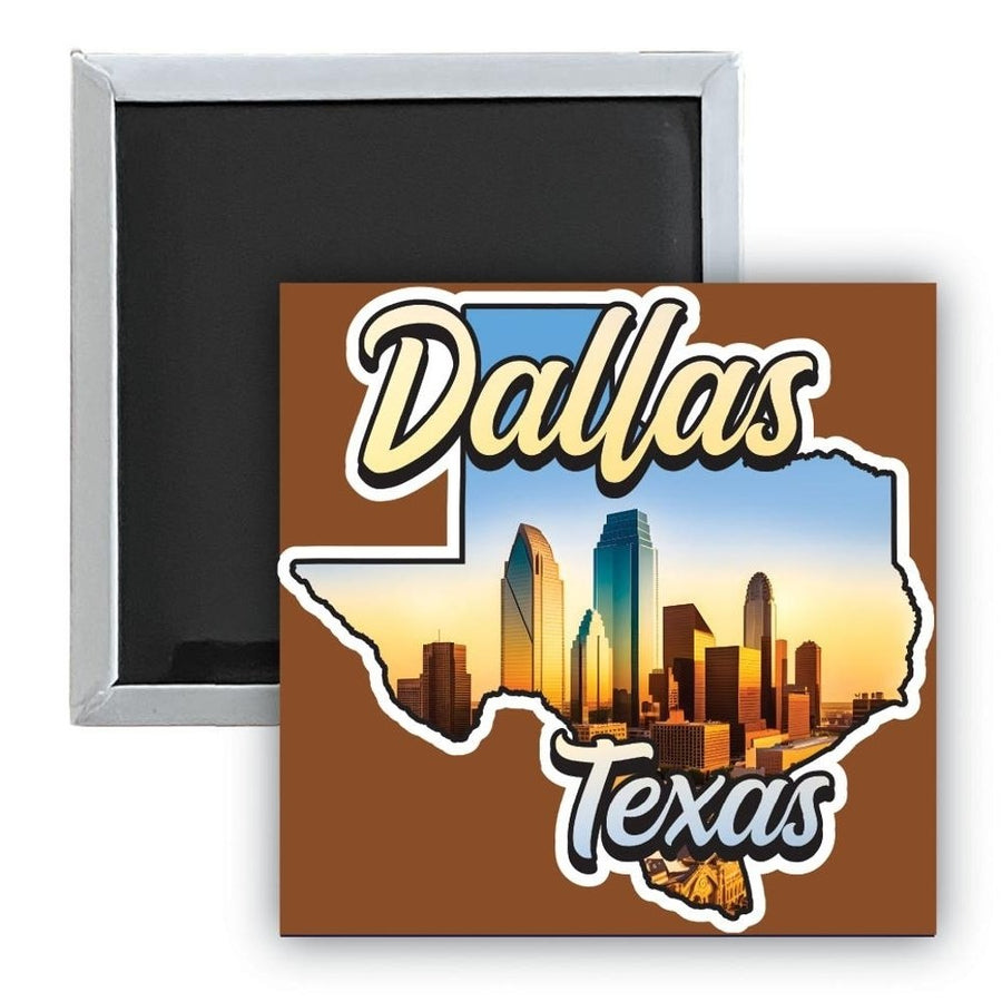 Dallas Texas A Souvenir 2.5 x 2.5-Inch Durable and Vibrant Decor Fridge Magnet Image 1