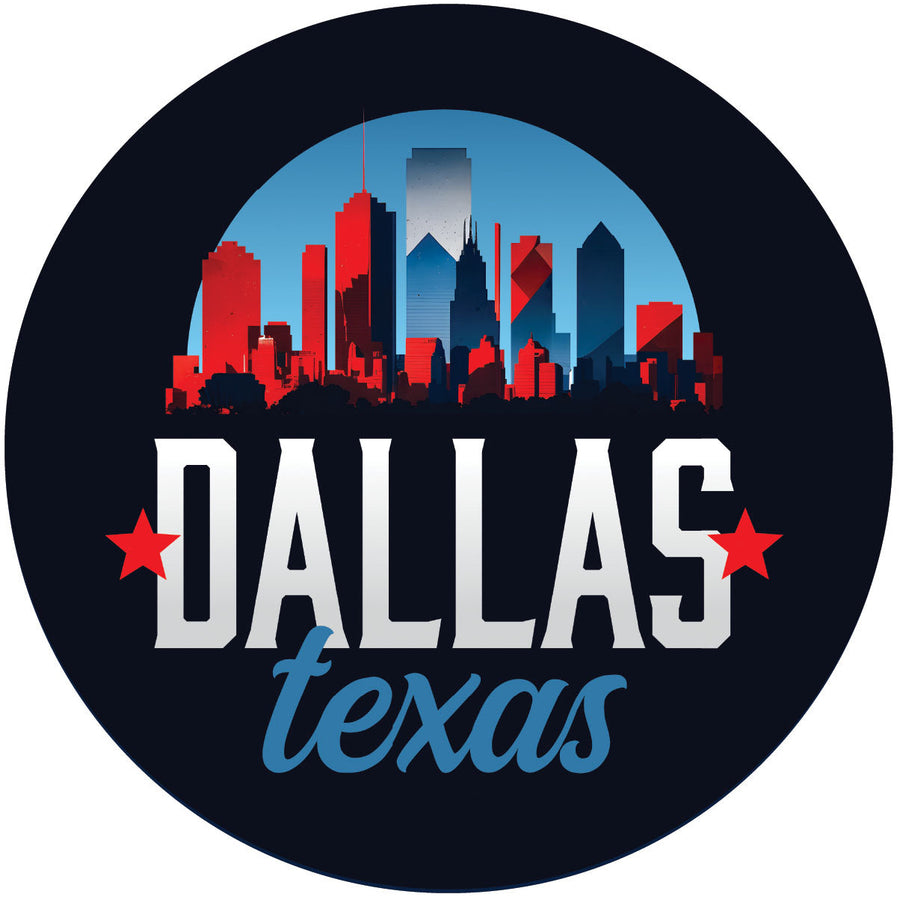 Dallas Texas B Souvenir Memories Round Durable Vinyl Decal Sticker Image 1