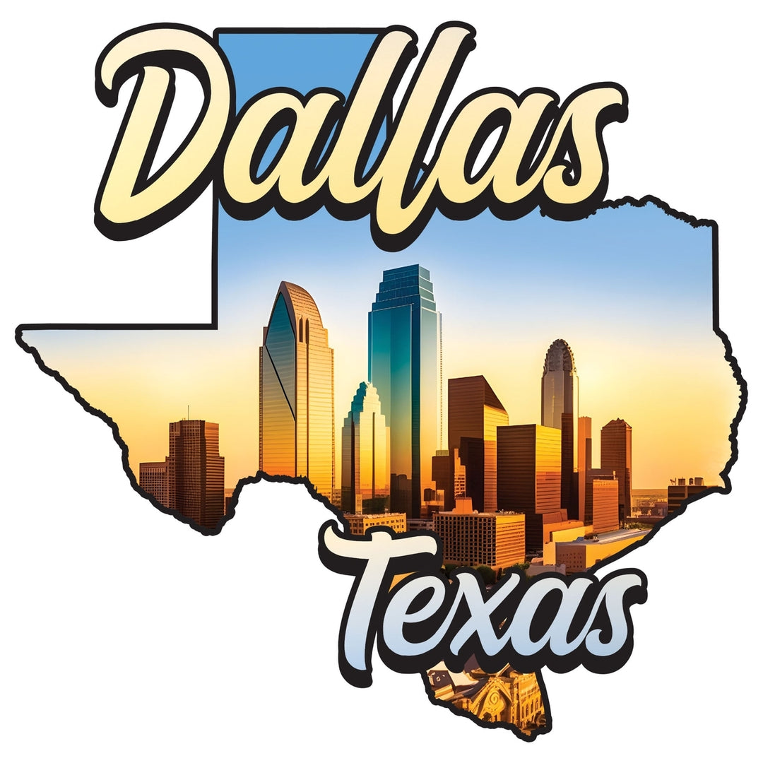 Dallas Texas A Souvenir Memories Durable Vinyl Decal Sticker Image 1