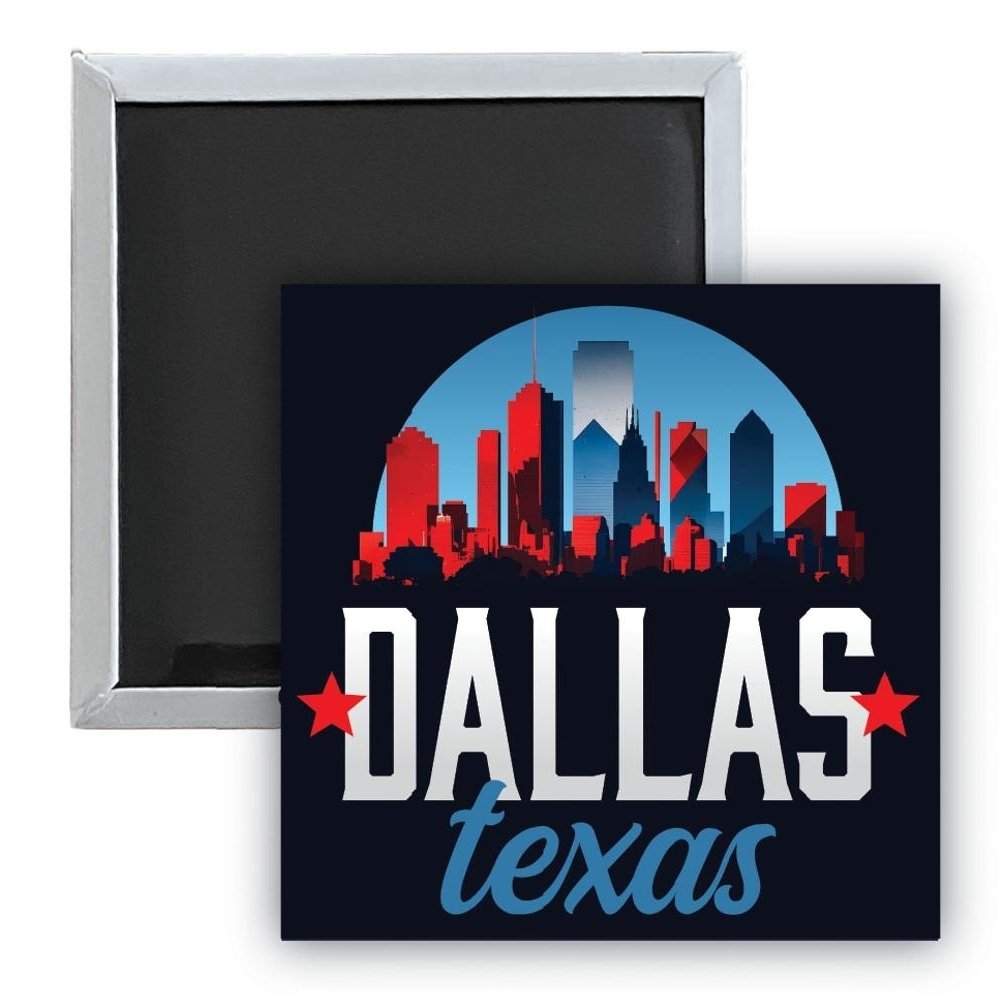 Dallas Texas B Souvenir 2.5 x 2.5-Inch Durable and Vibrant Decor Fridge Magnet Image 1