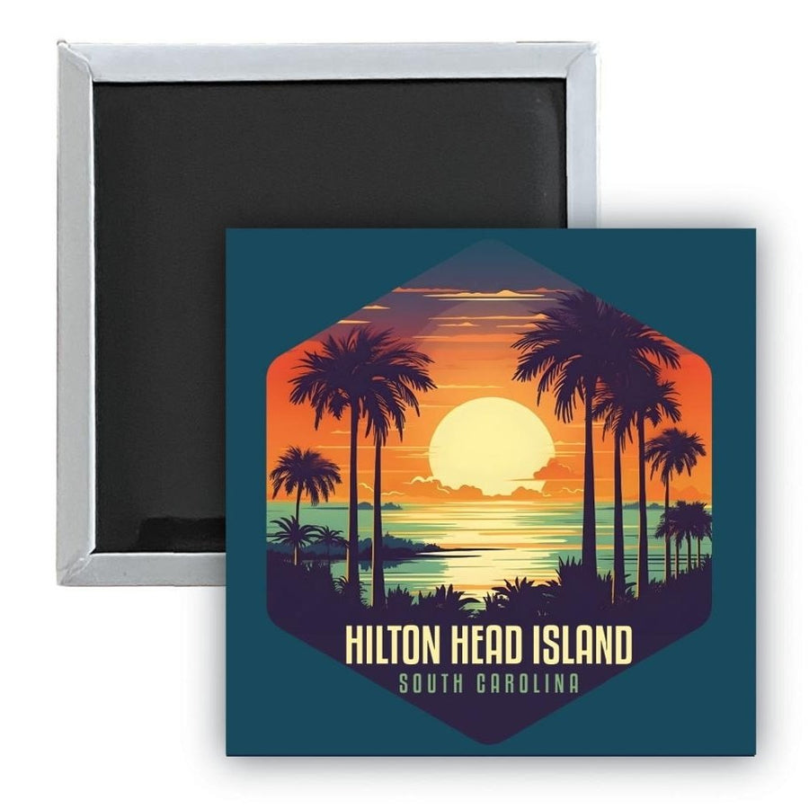 Hilton Head Island B Souvenir 2.5 x 2.5-Inch Durable and Vibrant Decor Fridge Magnet Image 1