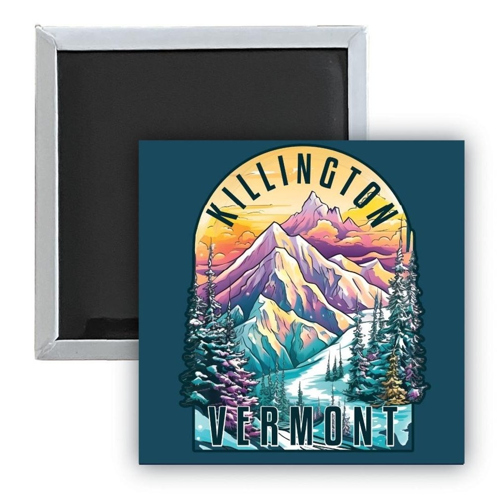 Killington Vermont B Souvenir 2.5 x 2.5-Inch Durable and Vibrant Decor Fridge Magnet Image 1