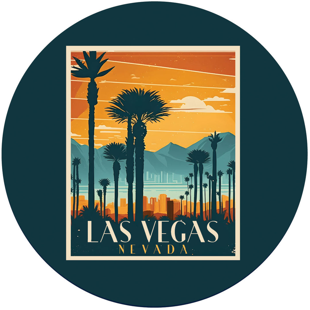 Las Vegas Nevada D Souvenir Memories Round Durable Vinyl Decal Sticker Image 1