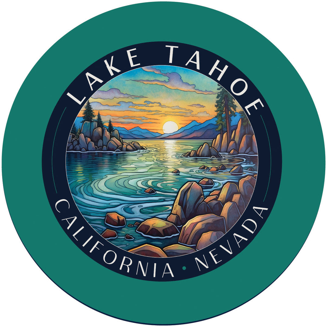 Lake Tahoe California C Souvenir Memories Round Durable Vinyl Decal Sticker Image 1