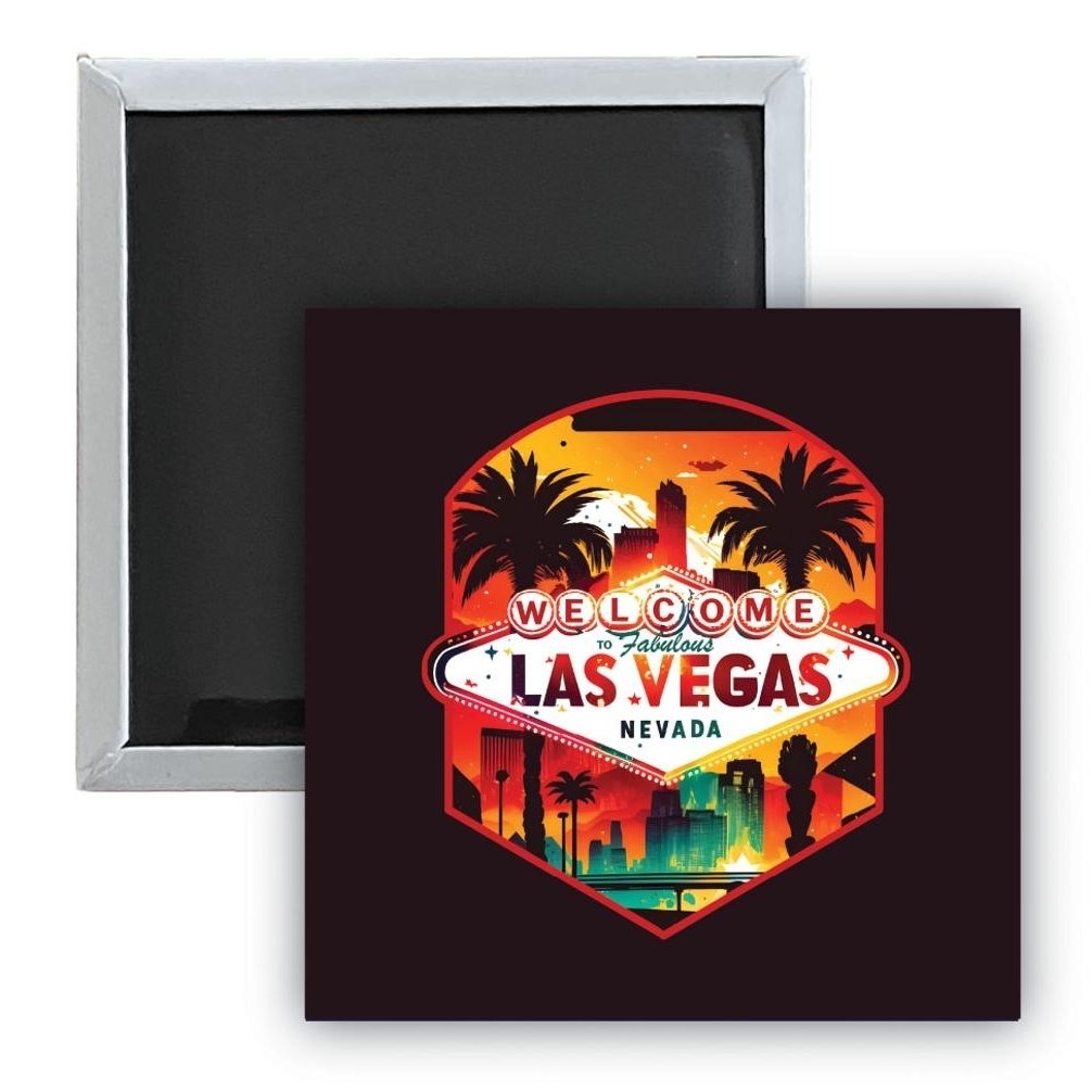 Las Vegas Nevada A Souvenir 2.5 x 2.5-Inch Durable and Vibrant Decor Fridge Magnet Image 1