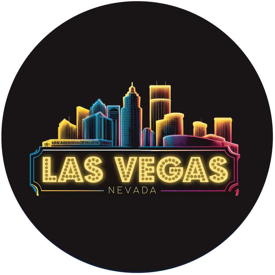 Las Vegas Nevada C Souvenir Memories Round Durable Vinyl Decal Sticker Image 1