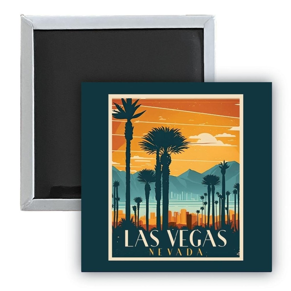 Las Vegas Nevada D Souvenir 2.5 x 2.5-Inch Durable and Vibrant Decor Fridge Magnet Image 1