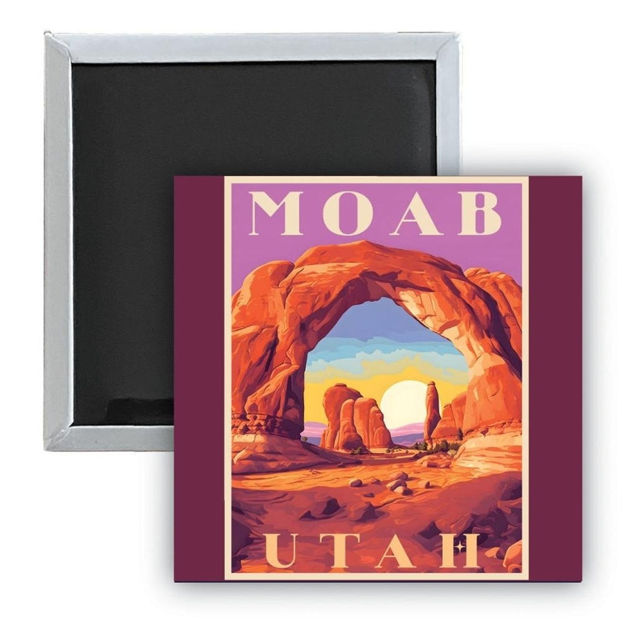 Moab Utah A Souvenir 2.5 x 2.5-Inch Durable and Vibrant Decor Fridge Magnet Image 1