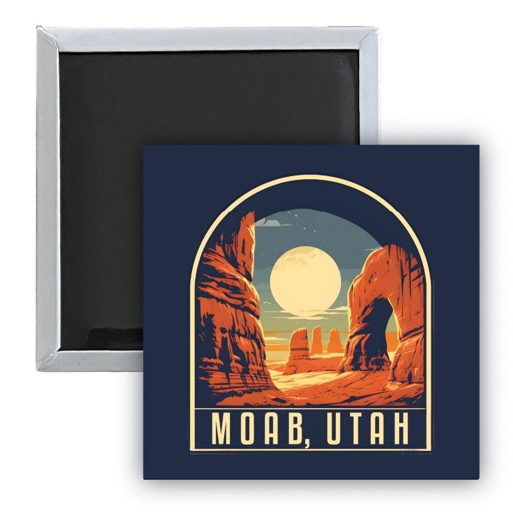 Moab Utah B Souvenir 2.5 x 2.5-Inch Durable and Vibrant Decor Fridge Magnet Image 1