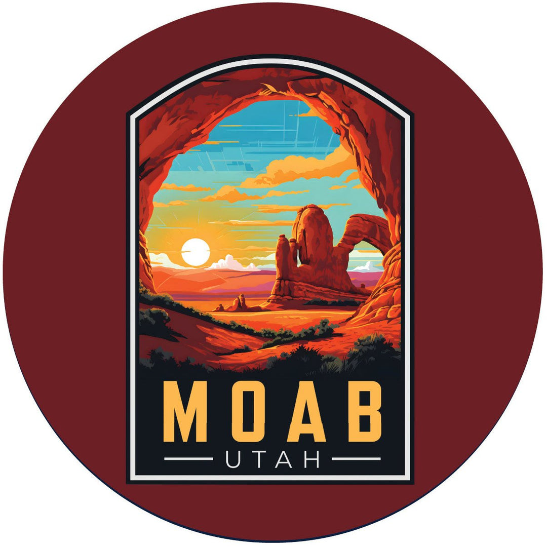 Moab Utah C Souvenir Memories Round Durable Vinyl Decal Sticker Image 1