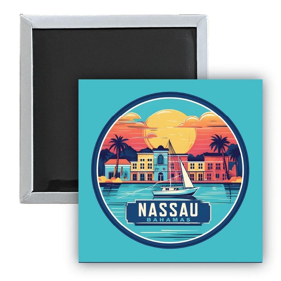 Nassau the Bahamas A Souvenir 2.5 x 2.5-Inch Durable and Vibrant Decor Fridge Magnet Image 1