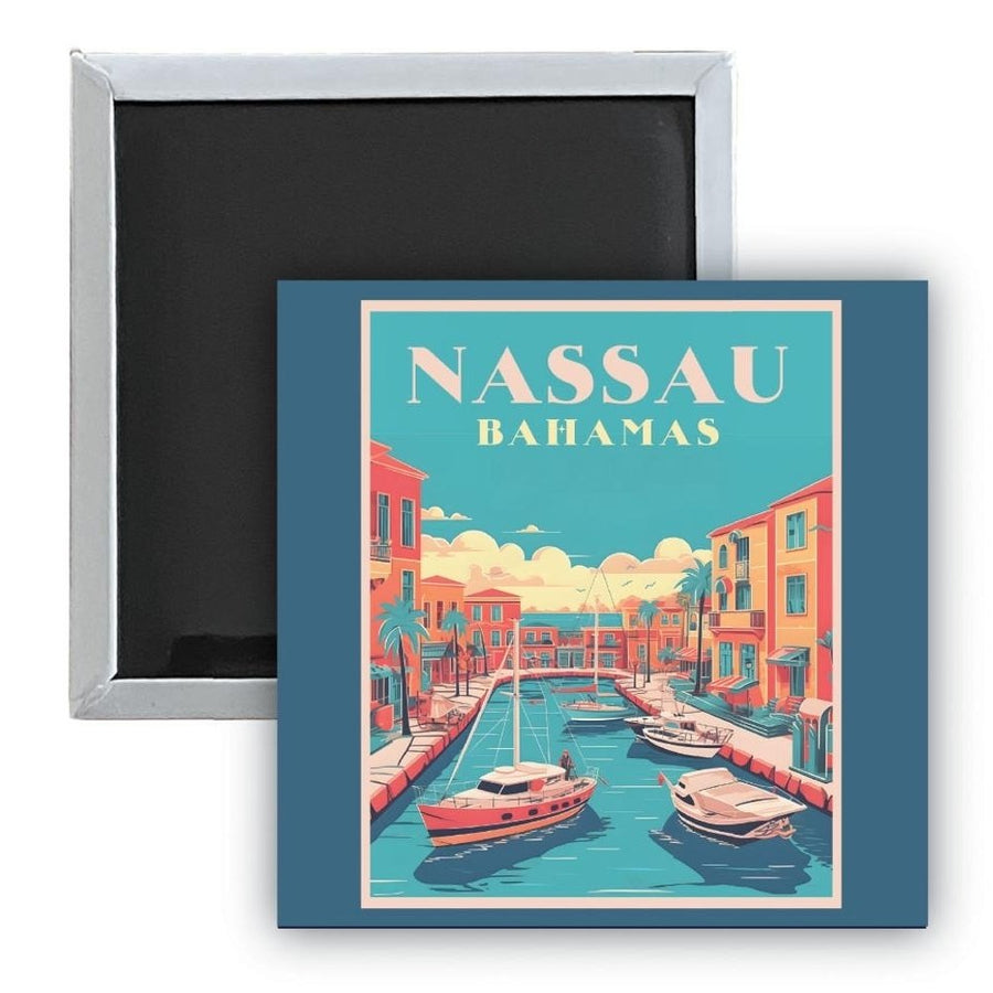 Nassau the Bahamas B Souvenir 2.5 x 2.5-Inch Durable and Vibrant Decor Fridge Magnet Image 1