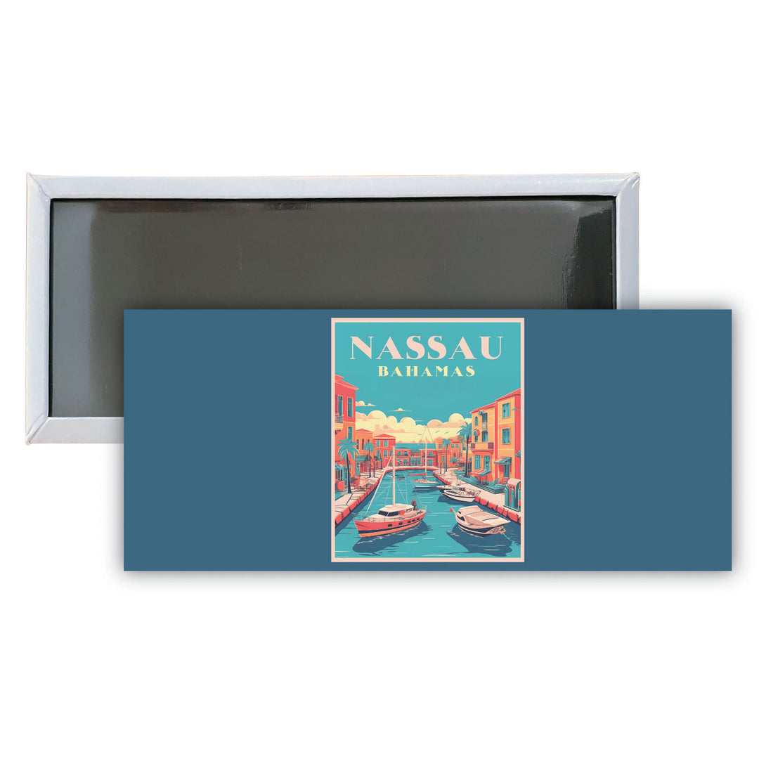 Nassau the Bahamas B Souvenir Durable and Vibrant Decor Fridge Magnet 4.75 x 2 Inch Image 1