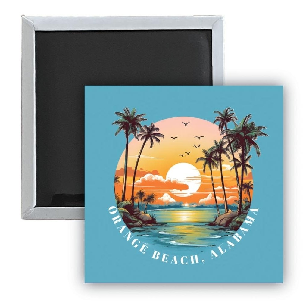 Orange Beach Alabama B Souvenir 2.5 x 2.5-Inch Durable and Vibrant Decor Fridge Magnet Image 1