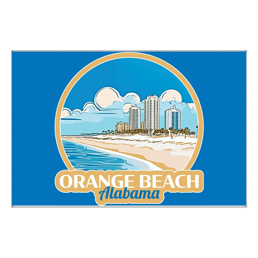 Orange Beach Alabama A Souvenir 2x3-Inch Durable and Vibrant Decor Fridge Magnet Image 1