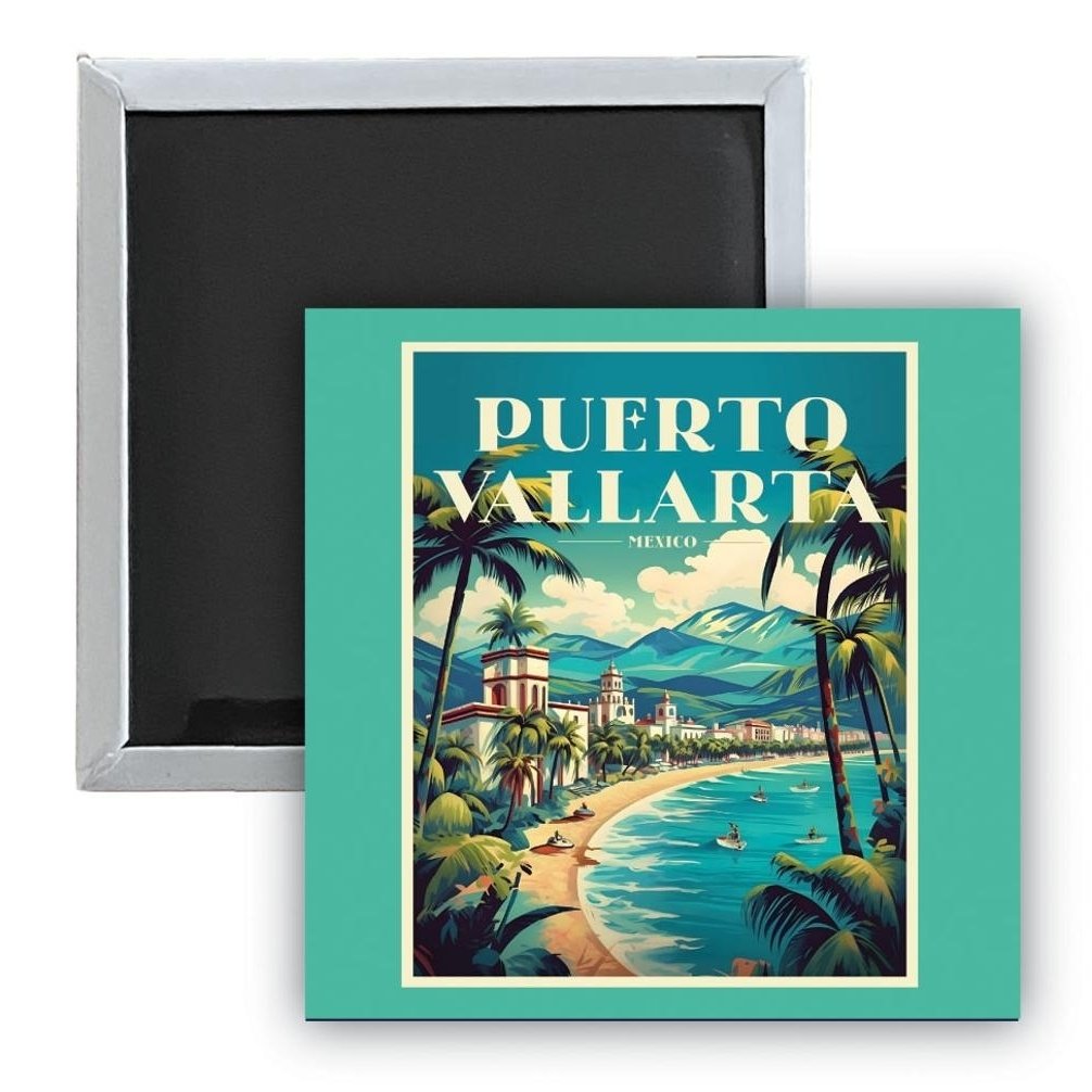 Puerto Vallarta Mexico C Souvenir 2.5 x 2.5-Inch Durable and Vibrant Decor Fridge Magnet Image 1