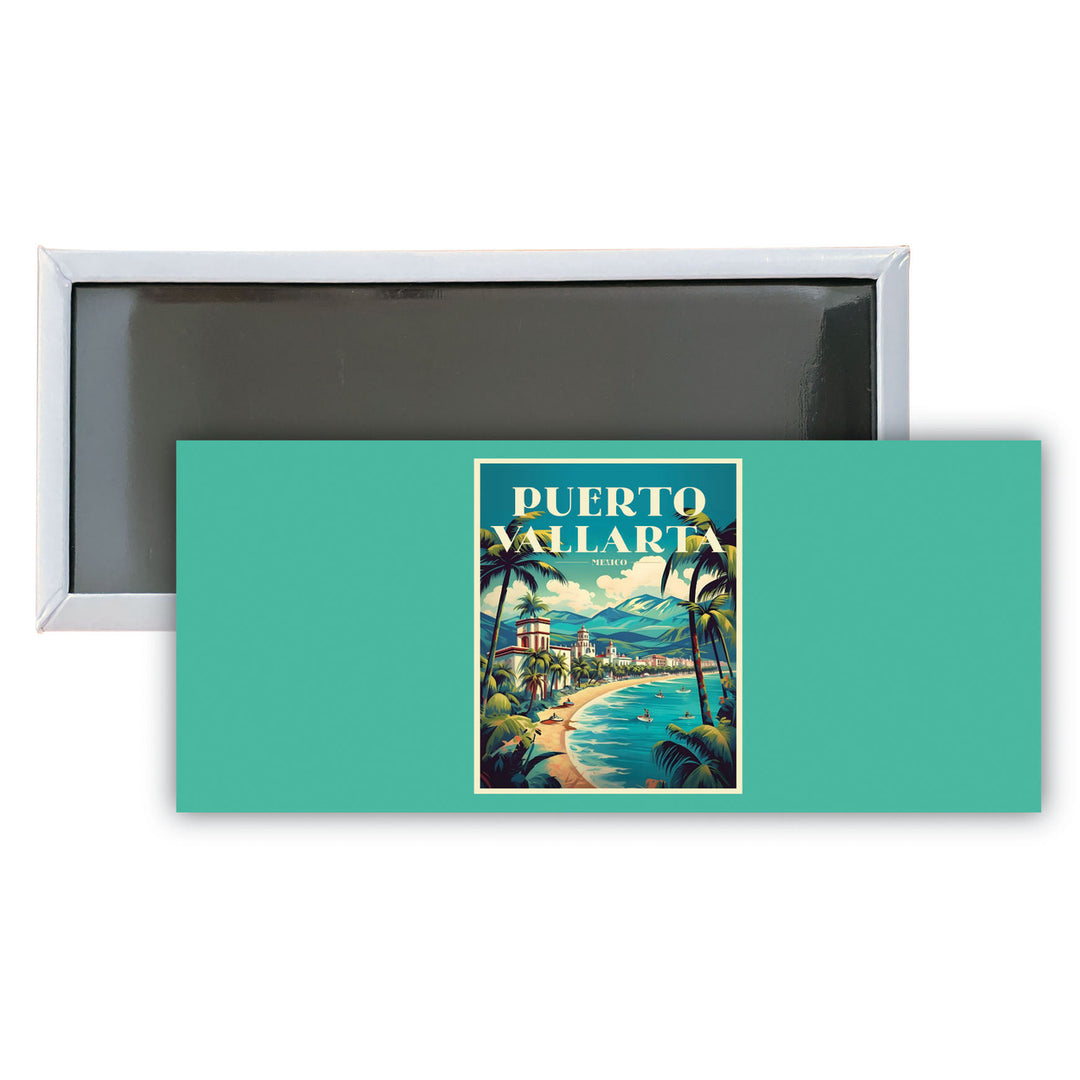 Puerto Vallarta Mexico C Souvenir Durable and Vibrant Decor Fridge Magnet 4.75 x 2 Inch Image 1