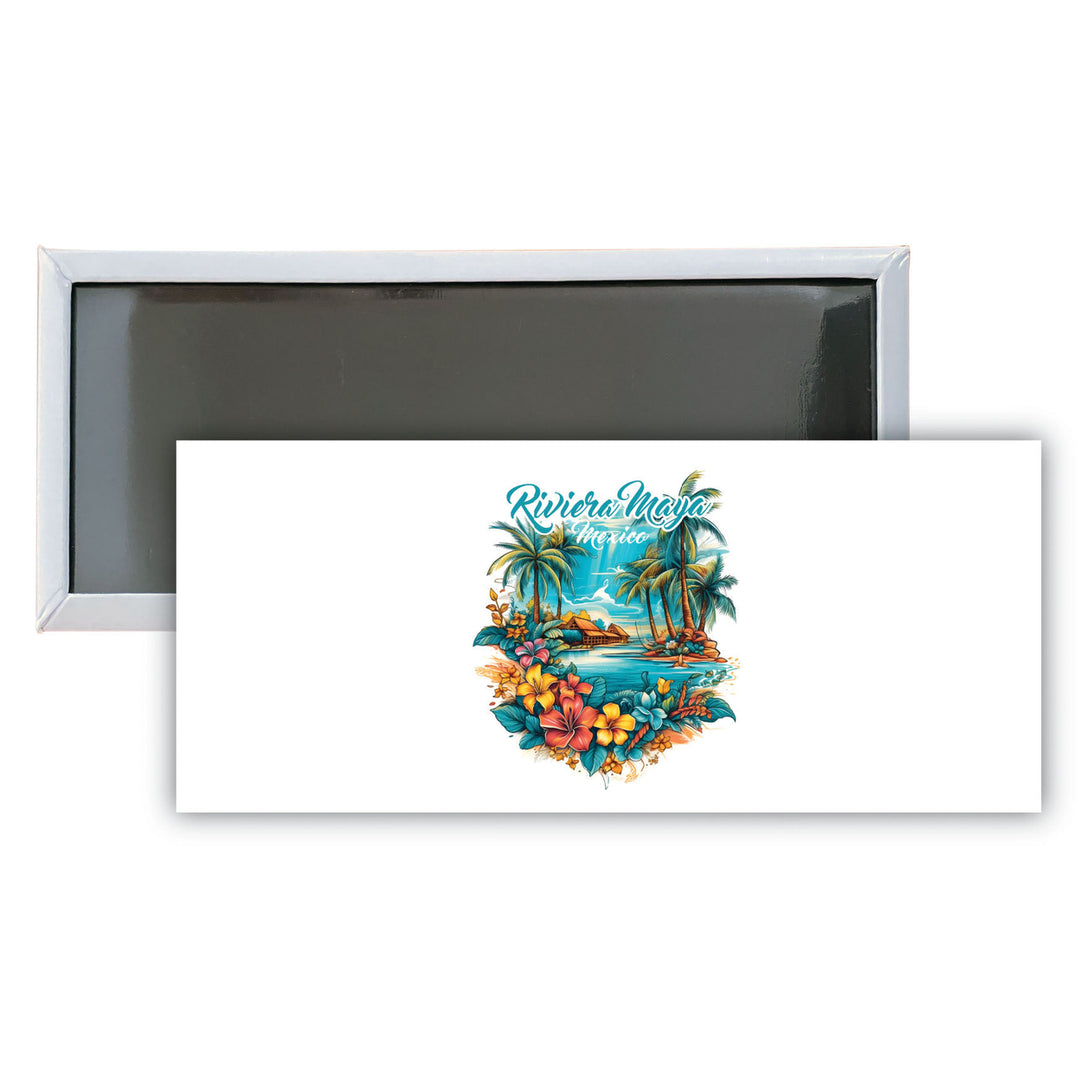 Riviera Maya Mexico A Souvenir Durable and Vibrant Decor Fridge Magnet 4.75 x 2 Inch Image 1