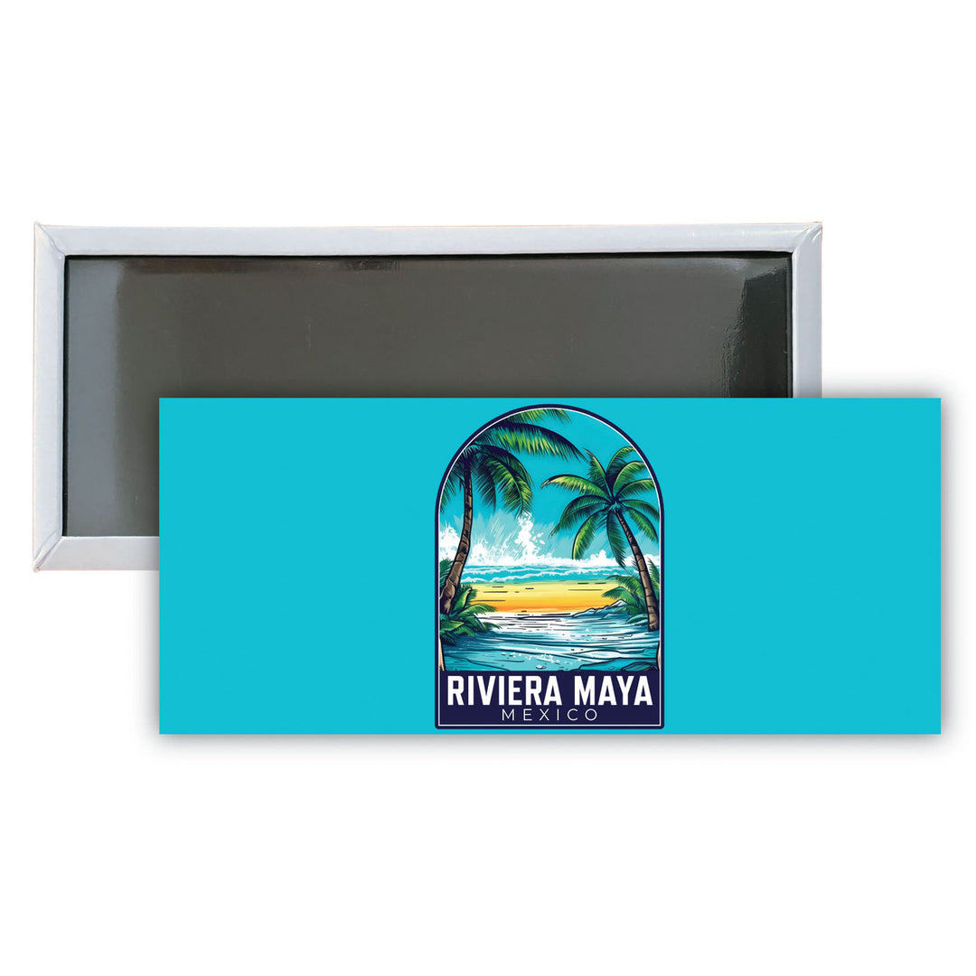 Riviera Maya Mexico B Souvenir Durable and Vibrant Decor Fridge Magnet 4.75 x 2 Inch Image 1