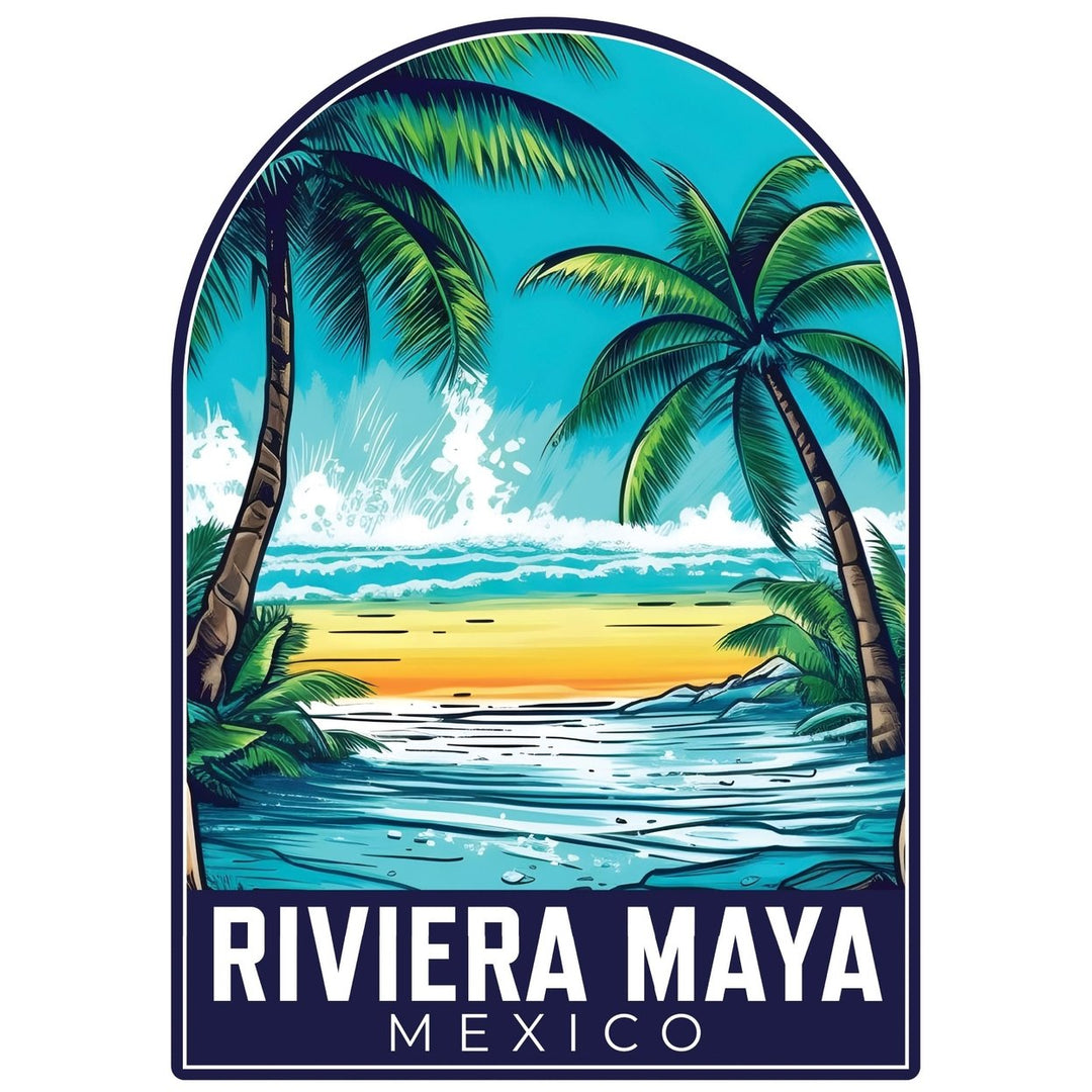 Riviera Maya Mexico B Souvenir Memories Durable Vinyl Decal Sticker Image 1