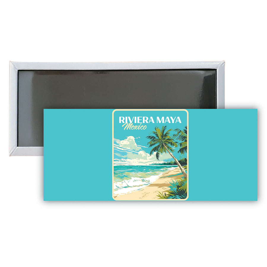 Riviera Maya Mexico C Souvenir Durable and Vibrant Decor Fridge Magnet 4.75 x 2 Inch Image 1