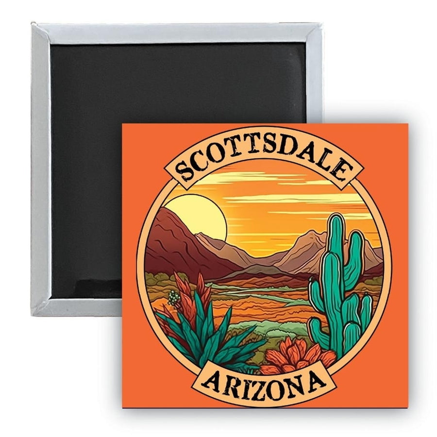 Scottsdale Arizona A Souvenir 2.5 x 2.5-Inch Durable and Vibrant Decor Fridge Magnet Image 1