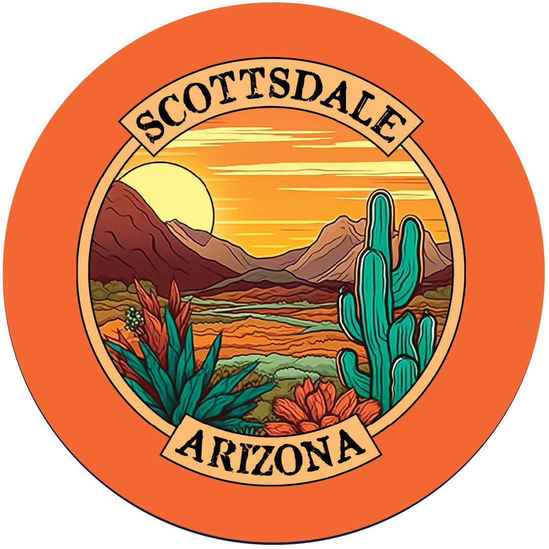 Scottsdale Arizona A Souvenir Memories Round Durable Vinyl Decal Sticker Image 1