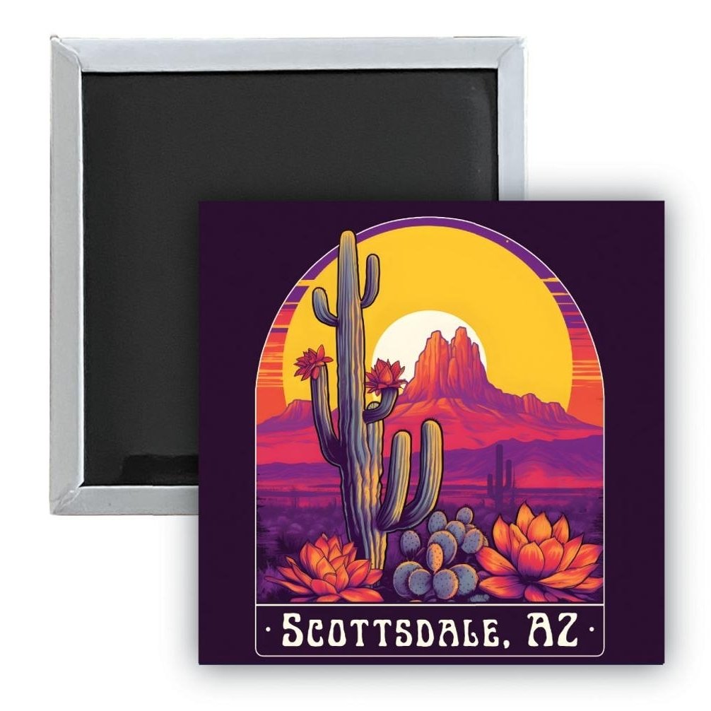 Scottsdale Arizona B Souvenir 2.5 x 2.5-Inch Durable and Vibrant Decor Fridge Magnet Image 1