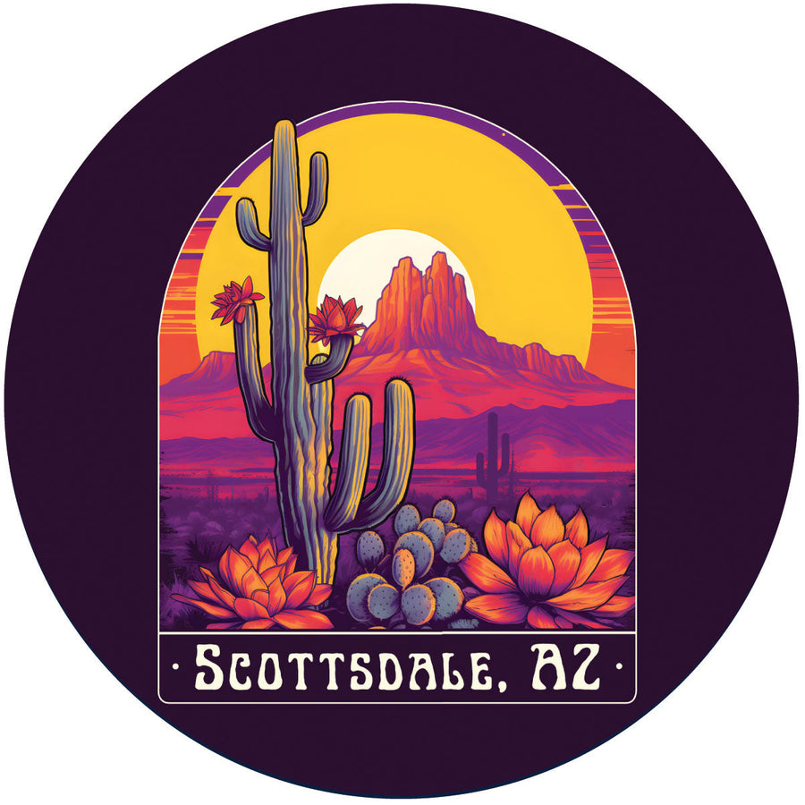 Scottsdale Arizona B Souvenir Memories Round Durable Vinyl Decal Sticker Image 1