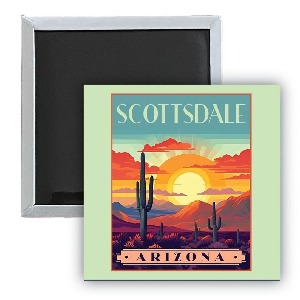 Scottsdale Arizona C Souvenir 2.5 x 2.5-Inch Durable and Vibrant Decor Fridge Magnet Image 1