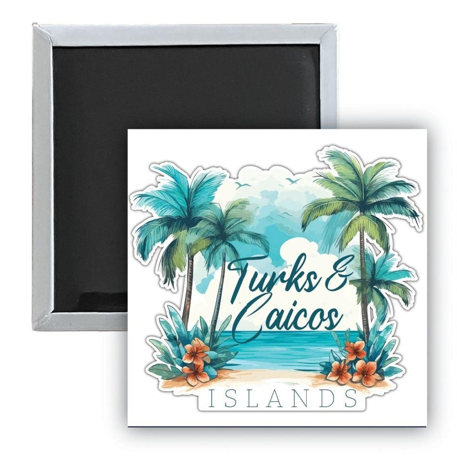 Turks And Caicos C Souvenir 2.5 x 2.5-Inch Durable and Vibrant Decor Fridge Magnet Image 1