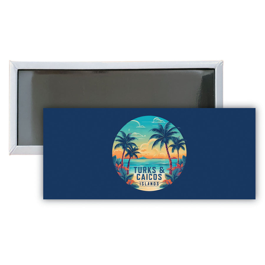 Turks And Caicos D Souvenir Durable and Vibrant Decor Fridge Magnet 4.75 x 2 Inch Image 1