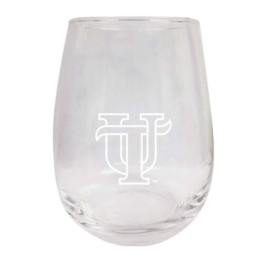 University of Tampa Spartans Etched Stemless Wine Glass Image 1