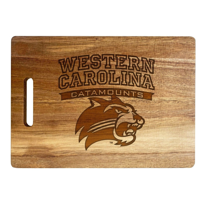 Western Carolina University Classic Acacia Wood Cutting Board - Small Corner Logo Image 1