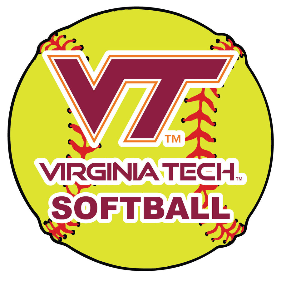 Virginia Tech Hokies 4-Inch Softball NCAA Passion Vinyl Decal Sticker Image 1