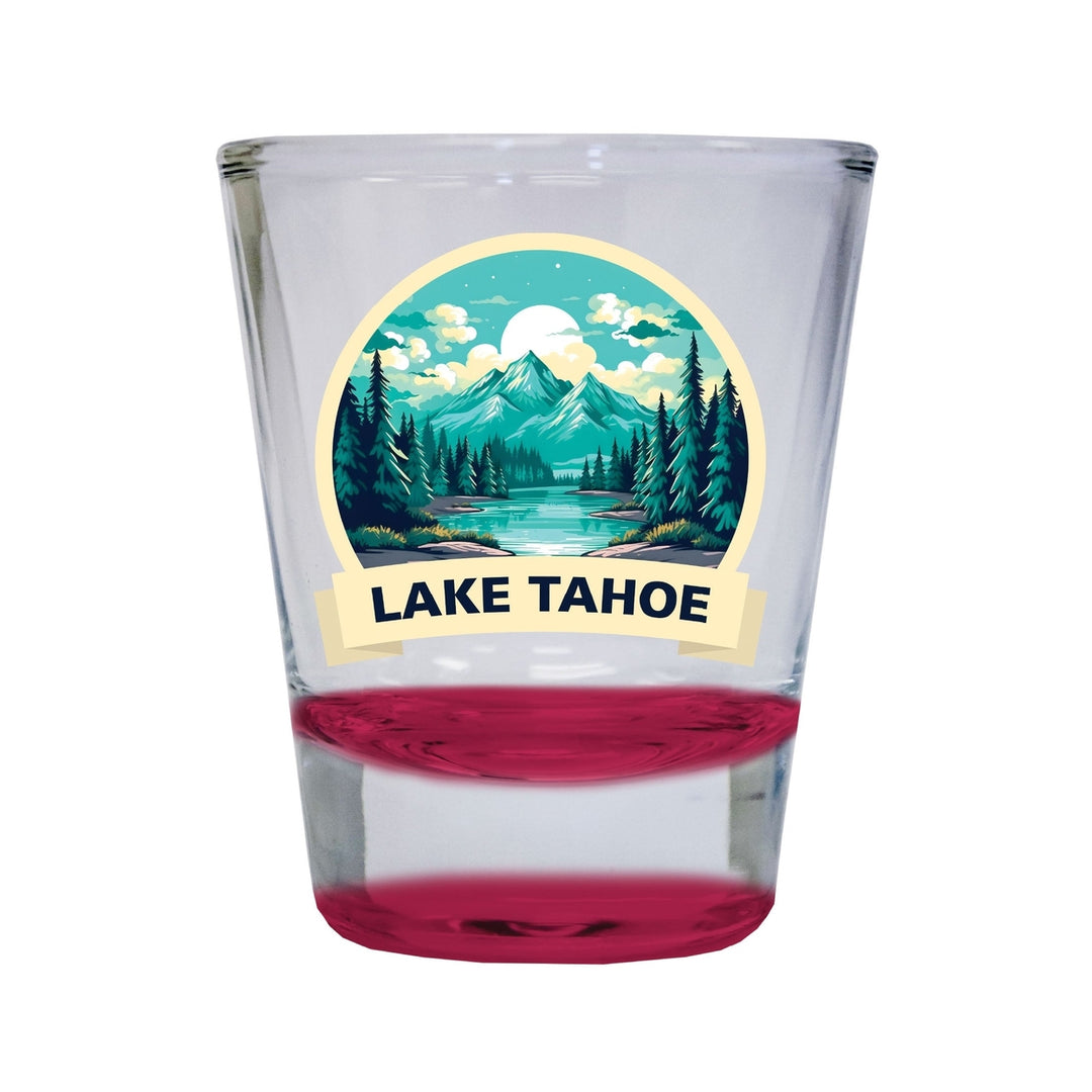 Lake Tahoe California Souvenir 1.5 Ounce Shot Glass Round Image 1