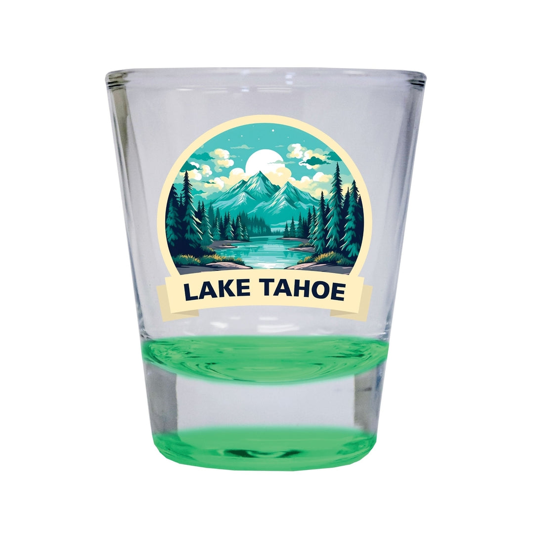 Lake Tahoe California Souvenir 1.5 Ounce Shot Glass Round Image 3