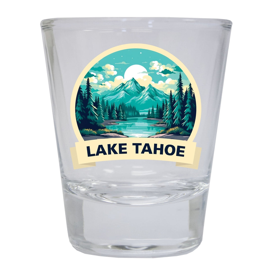 Lake Tahoe California Souvenir 1.5 Ounce Shot Glass Round Image 4