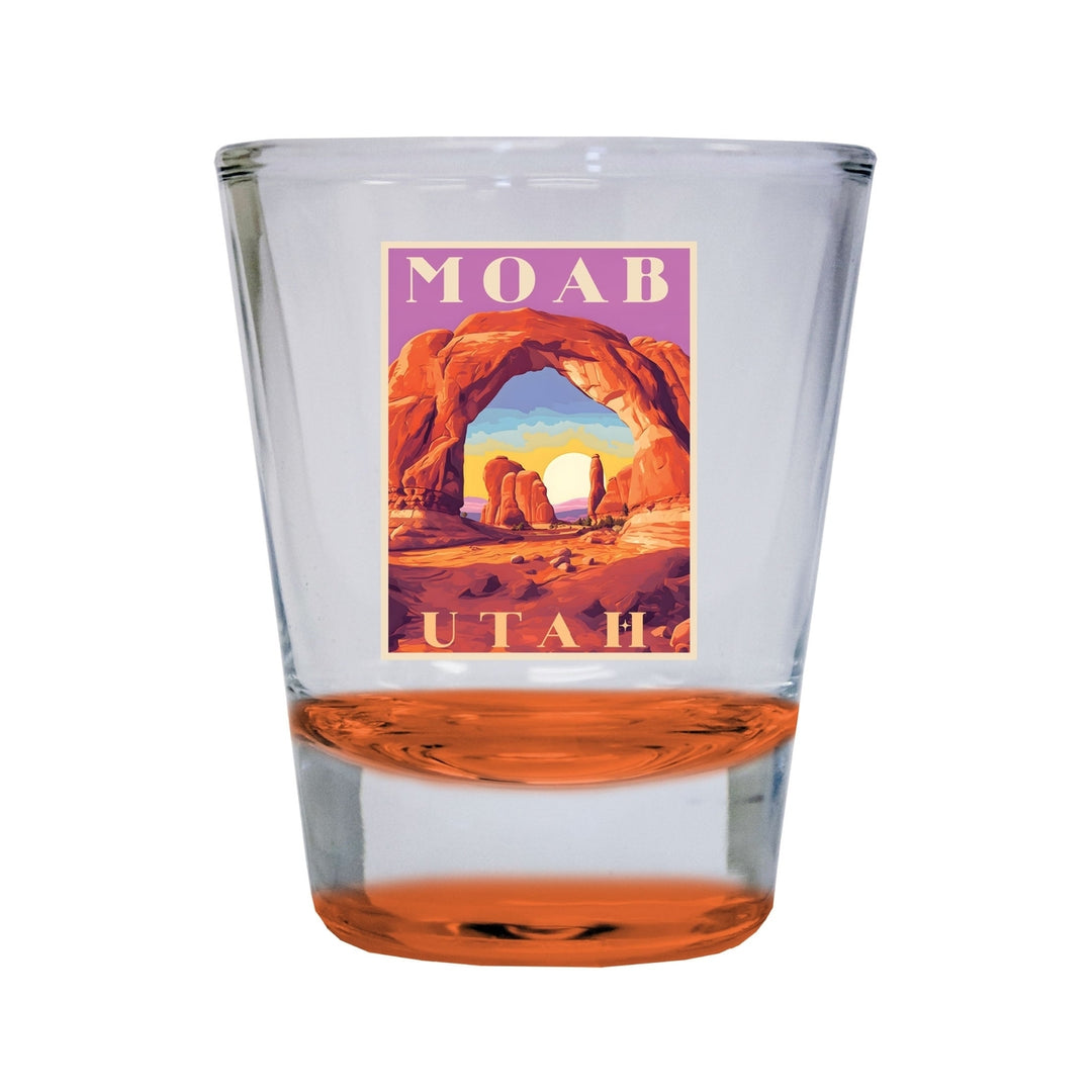 Moab Utah Souvenir 1.5 Ounce Shot Glass Round Image 1