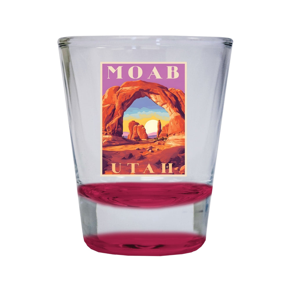 Moab Utah Souvenir 1.5 Ounce Shot Glass Round Image 2