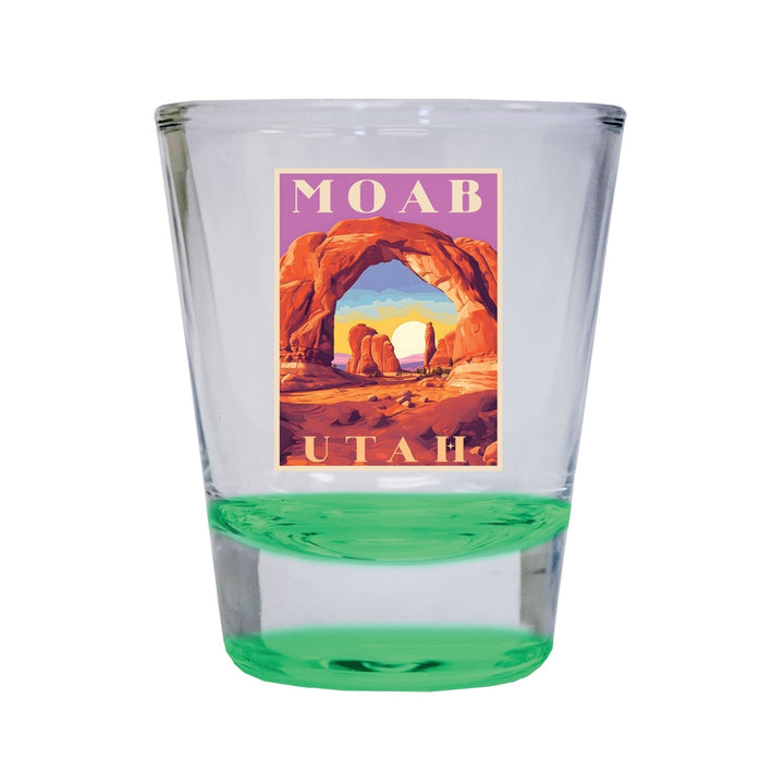 Moab Utah Souvenir 1.5 Ounce Shot Glass Round Image 3