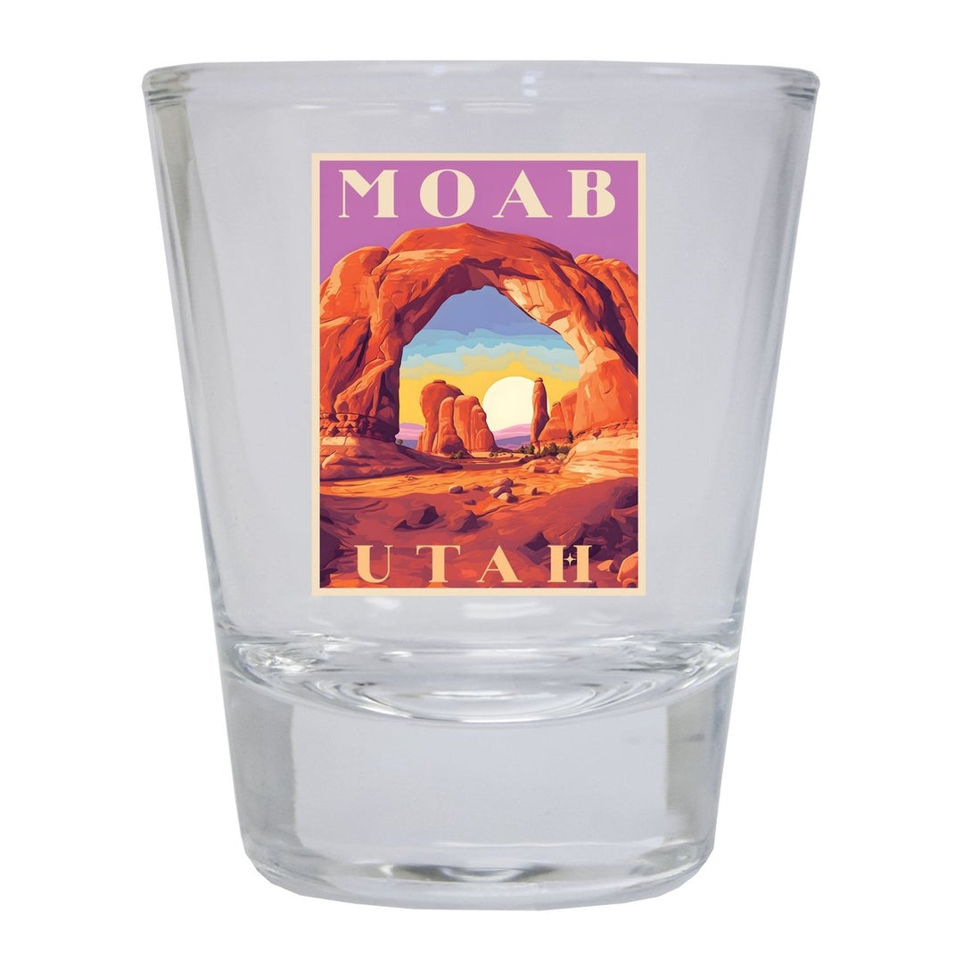 Moab Utah Souvenir 1.5 Ounce Shot Glass Round Image 4