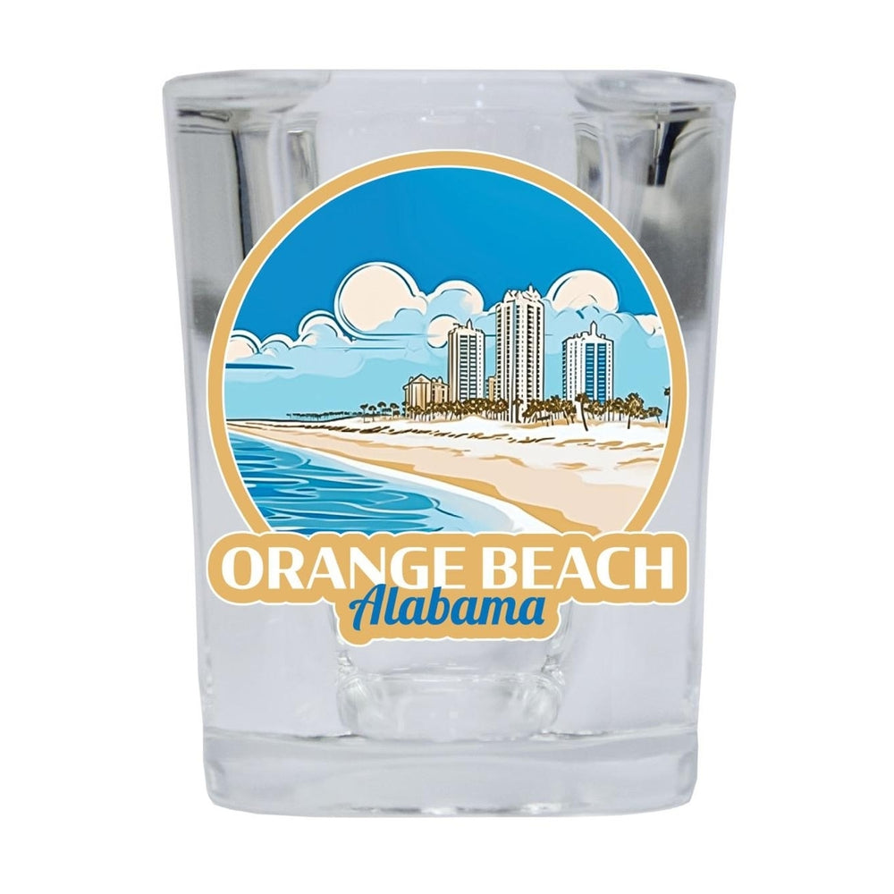 Orange Beach Alabama Souvenir 2.5 Ounce Shot Glass Square Blue Base Image 2