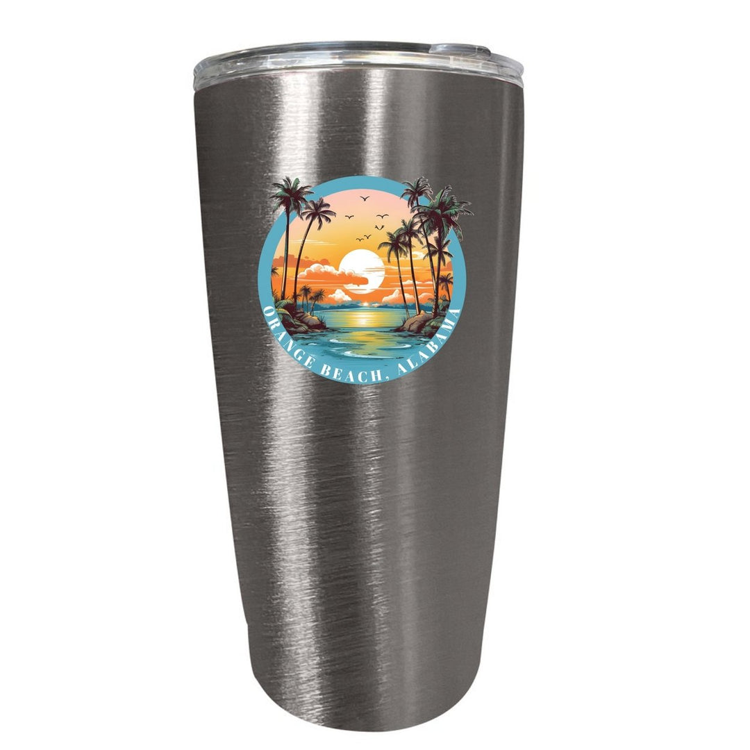 Orange Beach Alabama Souvenir 16 oz Stainless Steel Insulated Tumbler Image 1